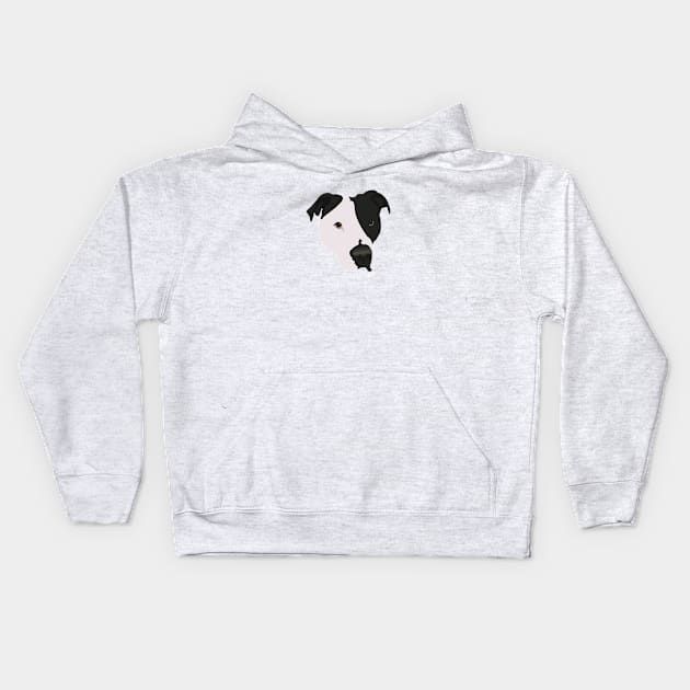 Black and White Pit Bull Kids Hoodie by KCPetPortraits